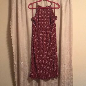 Loft red stretchy soft summer dress